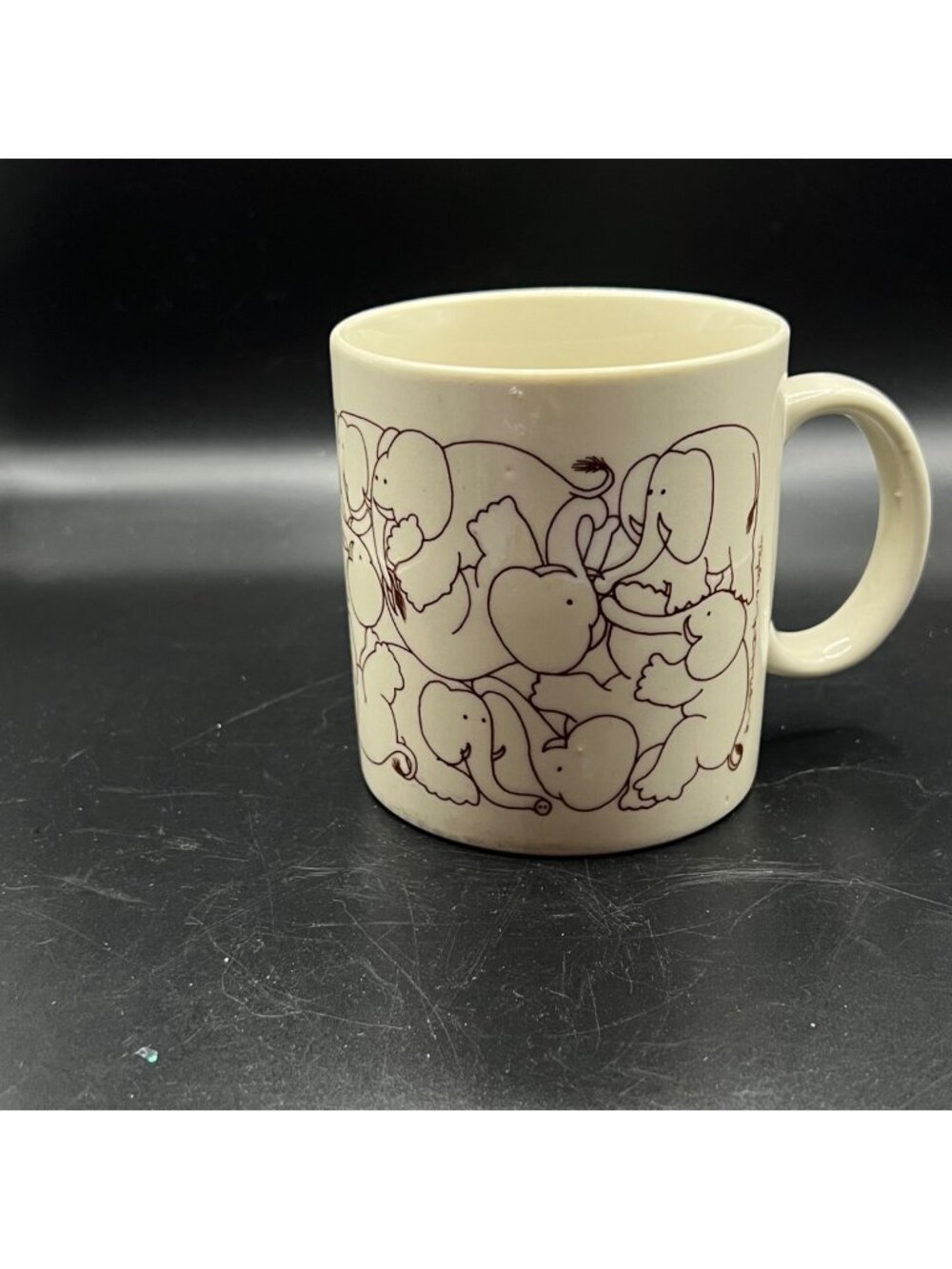 Naughty Elephants Ceramic Coffee Mug Made In Japan Taylor & Ng 1979 Whimsy VTG